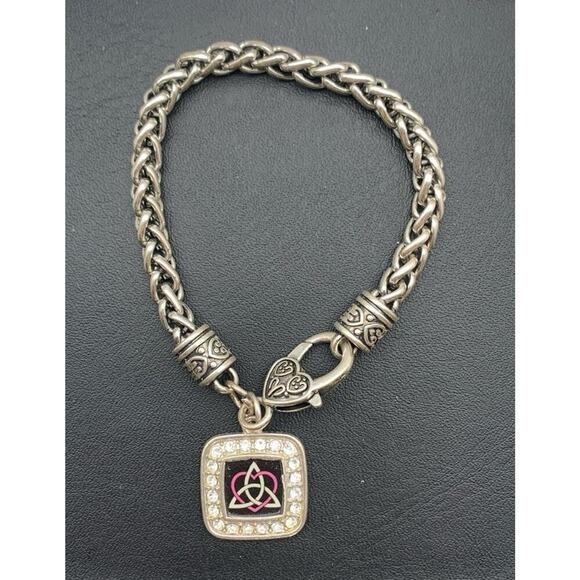 Unbranded Jewelry - Silver Tone Celtic Knot Sisters Symbol Charm Rope Chain Bracelet w Rhinestones